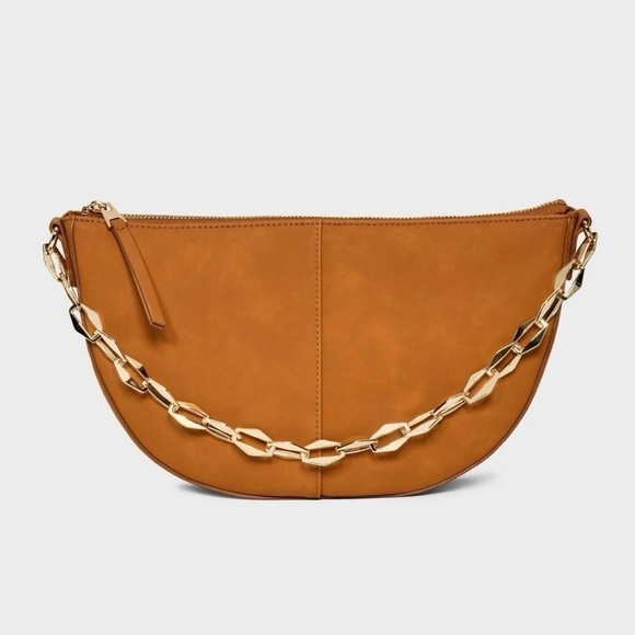 Universal Thread Handbags - Universal Thread Slouched Half-Moon Shoulder Bag Brown​​​​